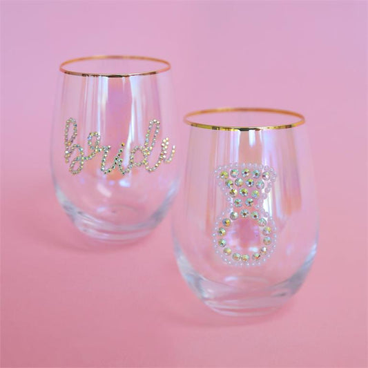 Stemless Wine Glass Bride Edition