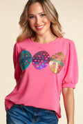 Sequin Easter Egg Patch Knit Top