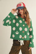 Polkadot Luxe Gold Button Cardigan