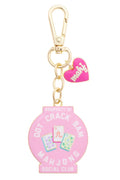 Dot Crack Bam Social Club Enamel Bag Charm in Light Pink