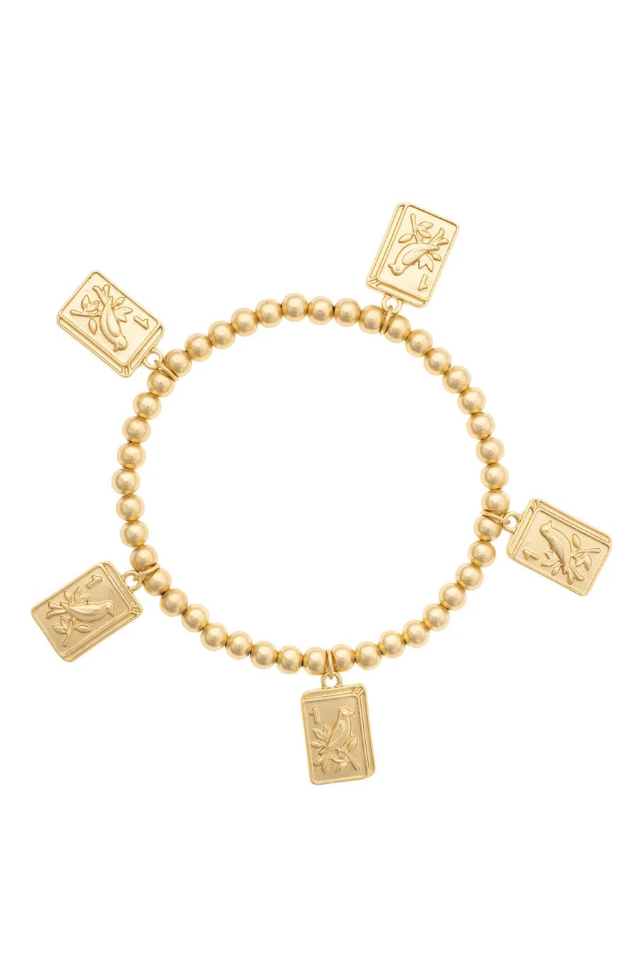 Bird Bam 24K Plated Ball Bead Stretch Bracelet