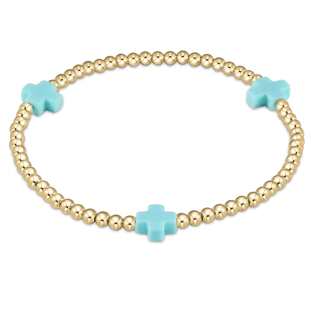 Signature Cross 3mm Gold Bracelet