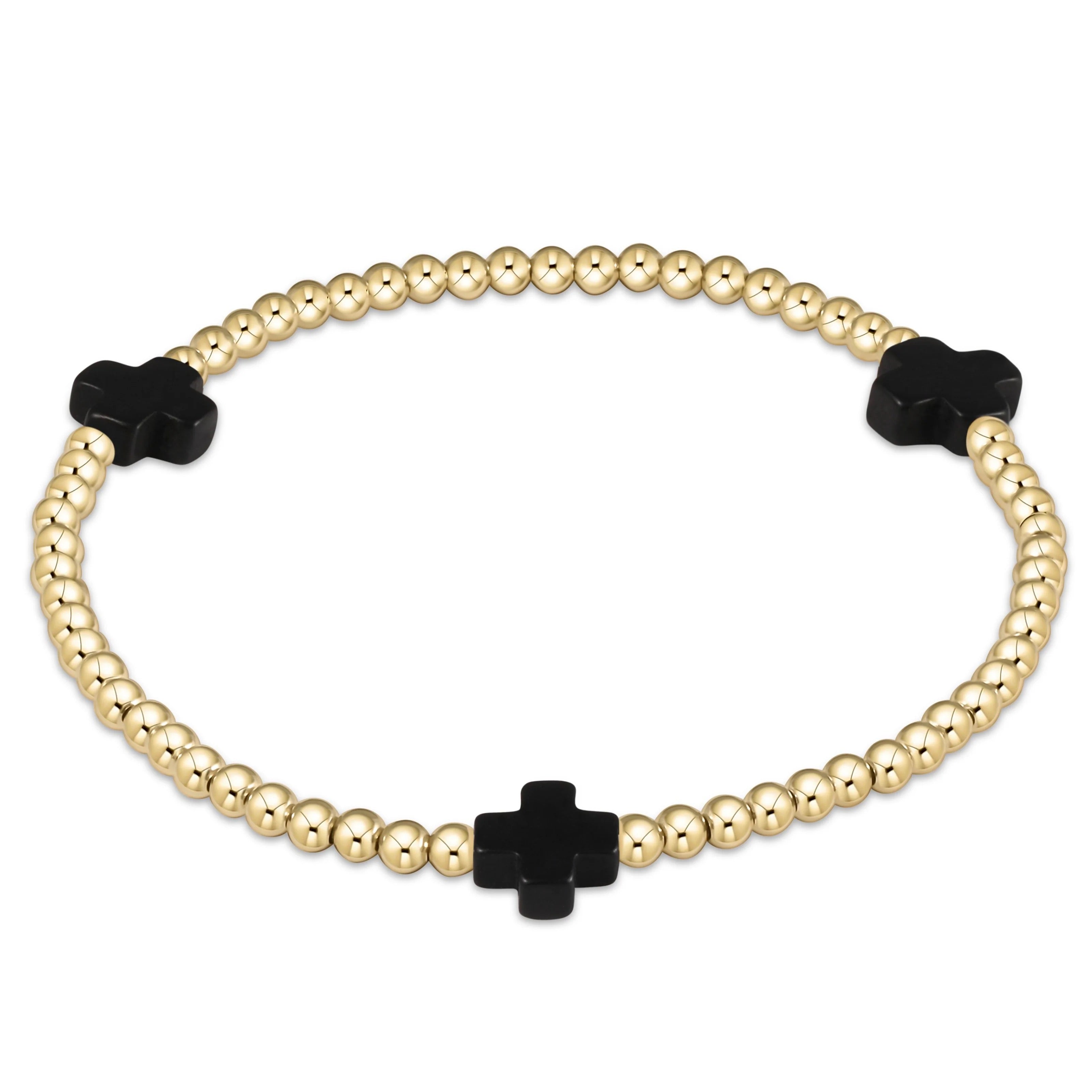 Signature Cross 3mm Gold Bracelet