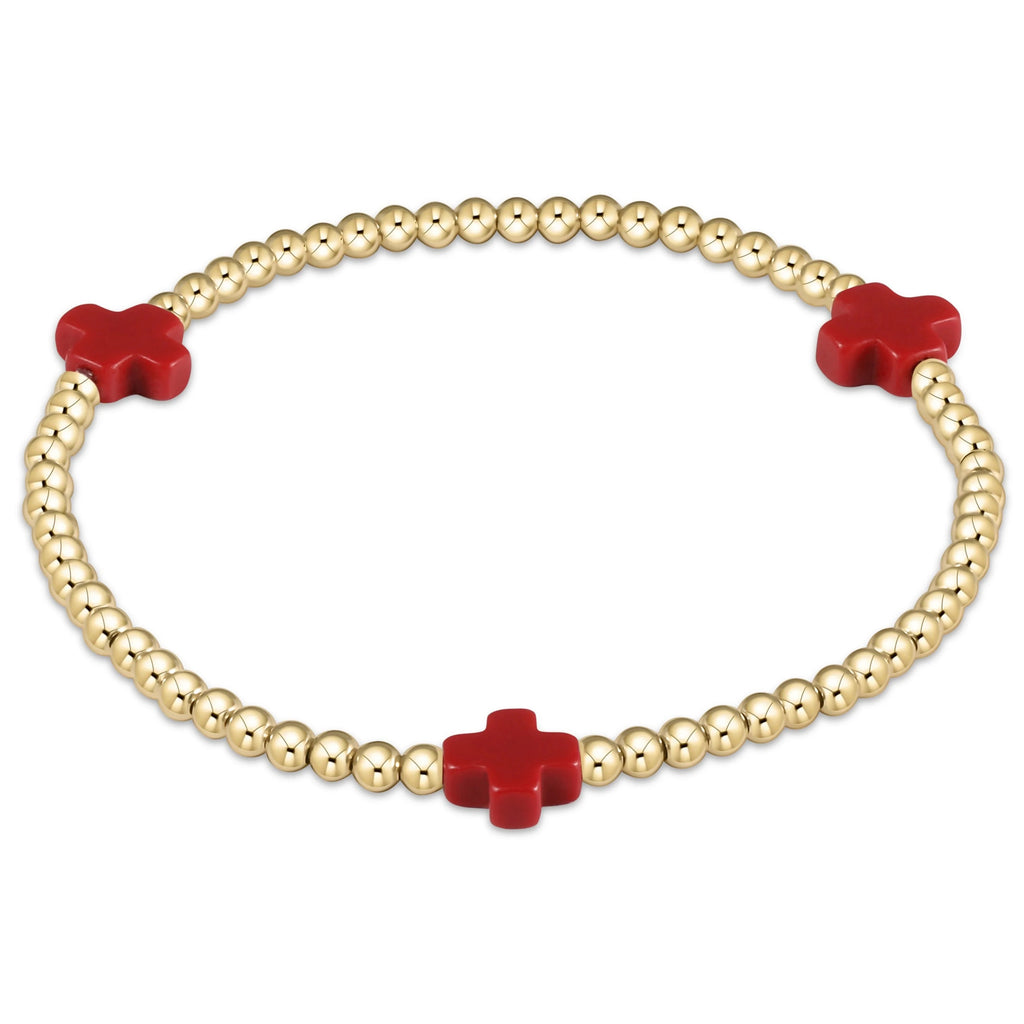 Signature Cross 3mm Gold Bracelet