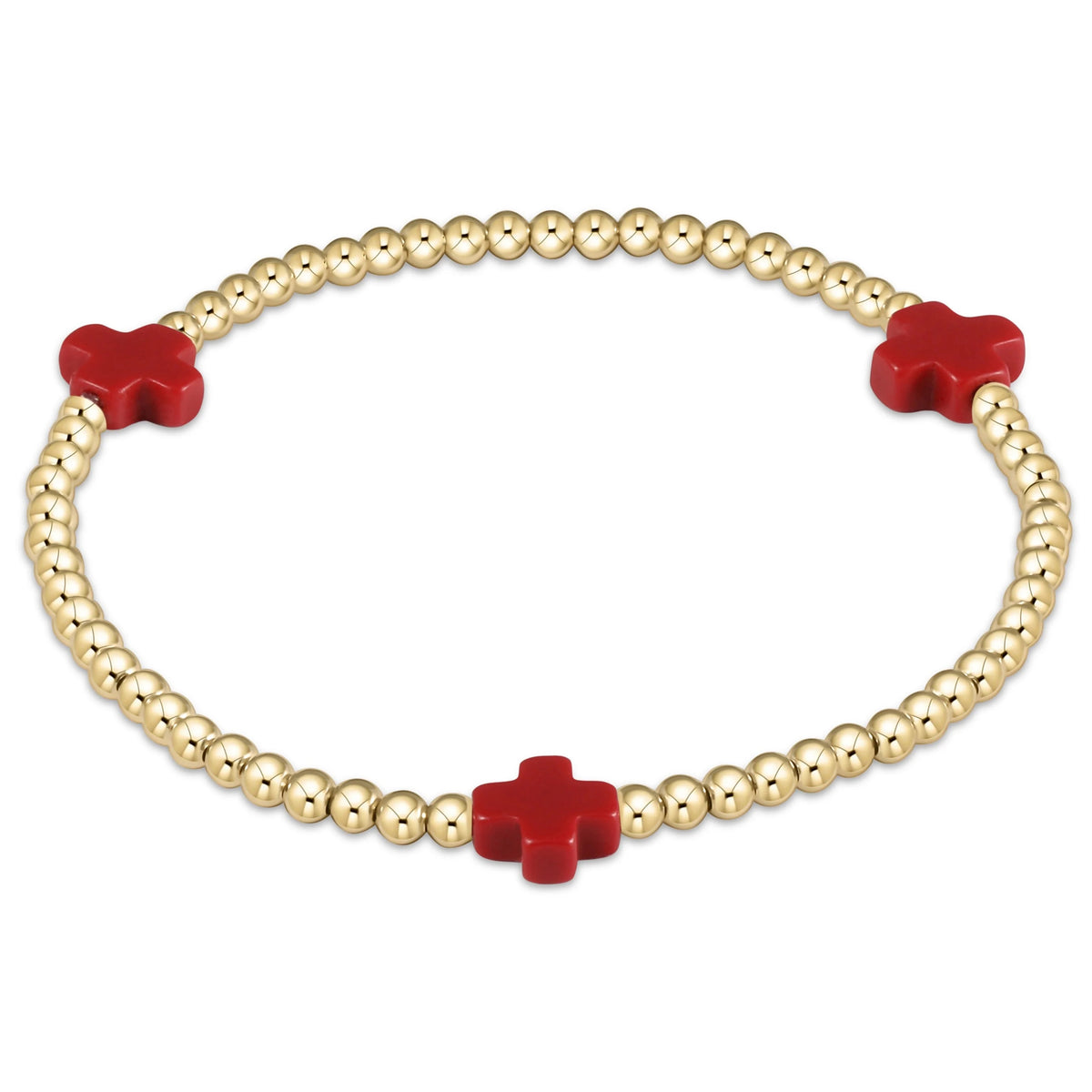 Signature Cross 3mm Gold Bracelet