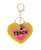 Jeweled Puff Teacher Keychain