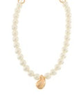 Pearl w Shell Pendant Necklace
