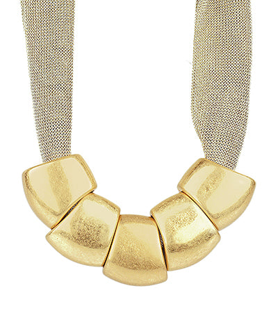 Mesh Statement Necklace with Large Beads