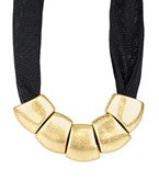Mesh Statement Necklace with Large Beads