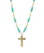 Rondelle with Cross Necklace