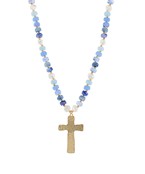 Rondelle with Cross Necklace