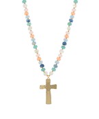 Rondelle with Cross Necklace