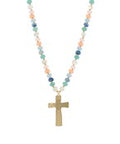 Rondelle with Cross Necklace