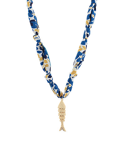 Fish Pendant Scarf Necklace