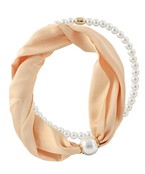 Solid Scarf & Pearl Magnetic Necklace