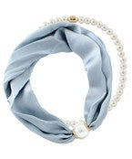Solid Scarf & Pearl Magnetic Necklace