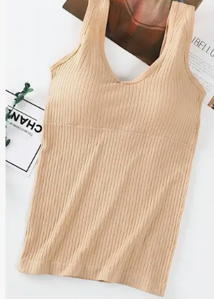 Beige support tank.