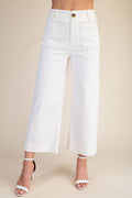 Colette Cropped Wide-Leg Scallop Pocket Detail Pants
