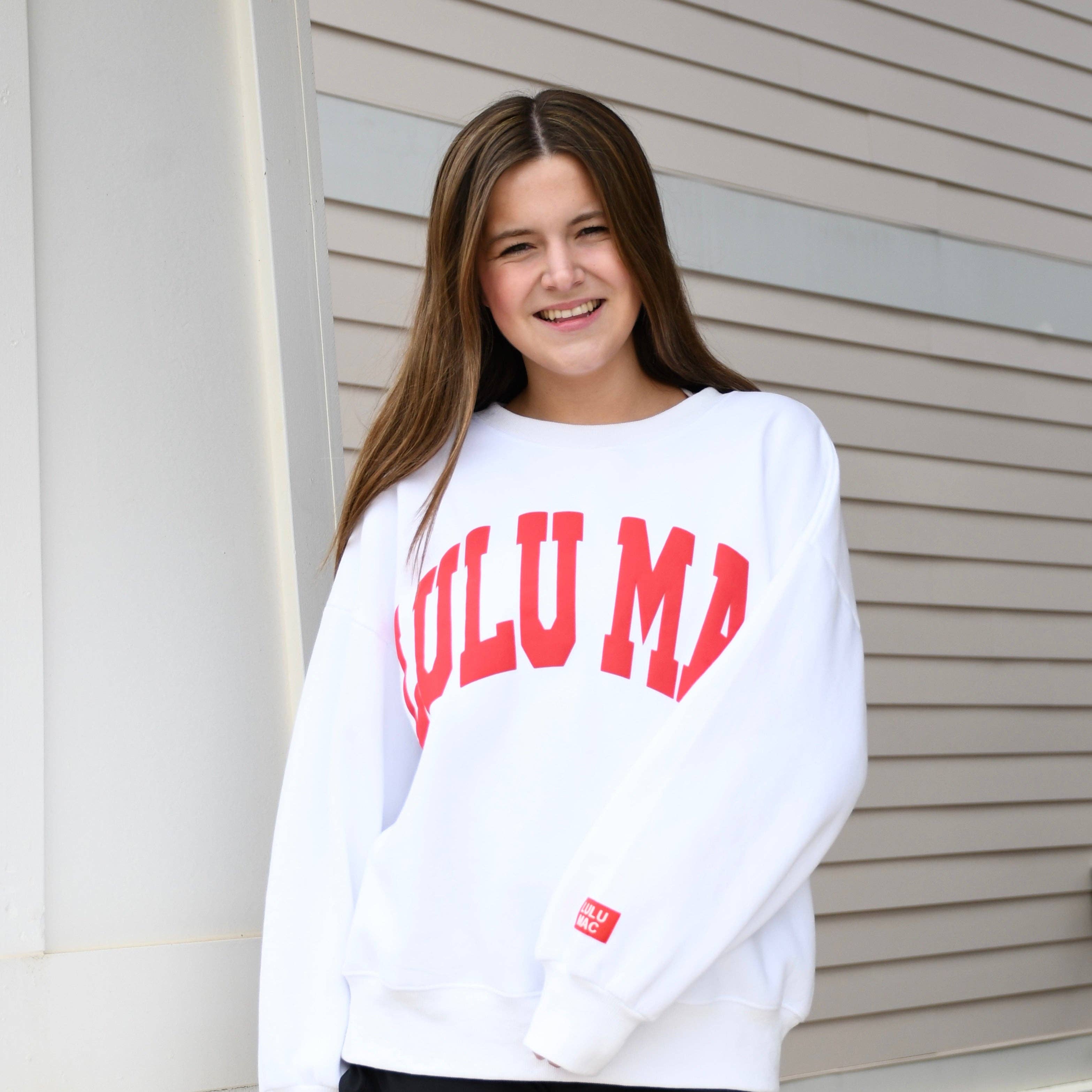 Girlie Girl Originals - Lulu Mac Sweatshirt White/Red - Puff
