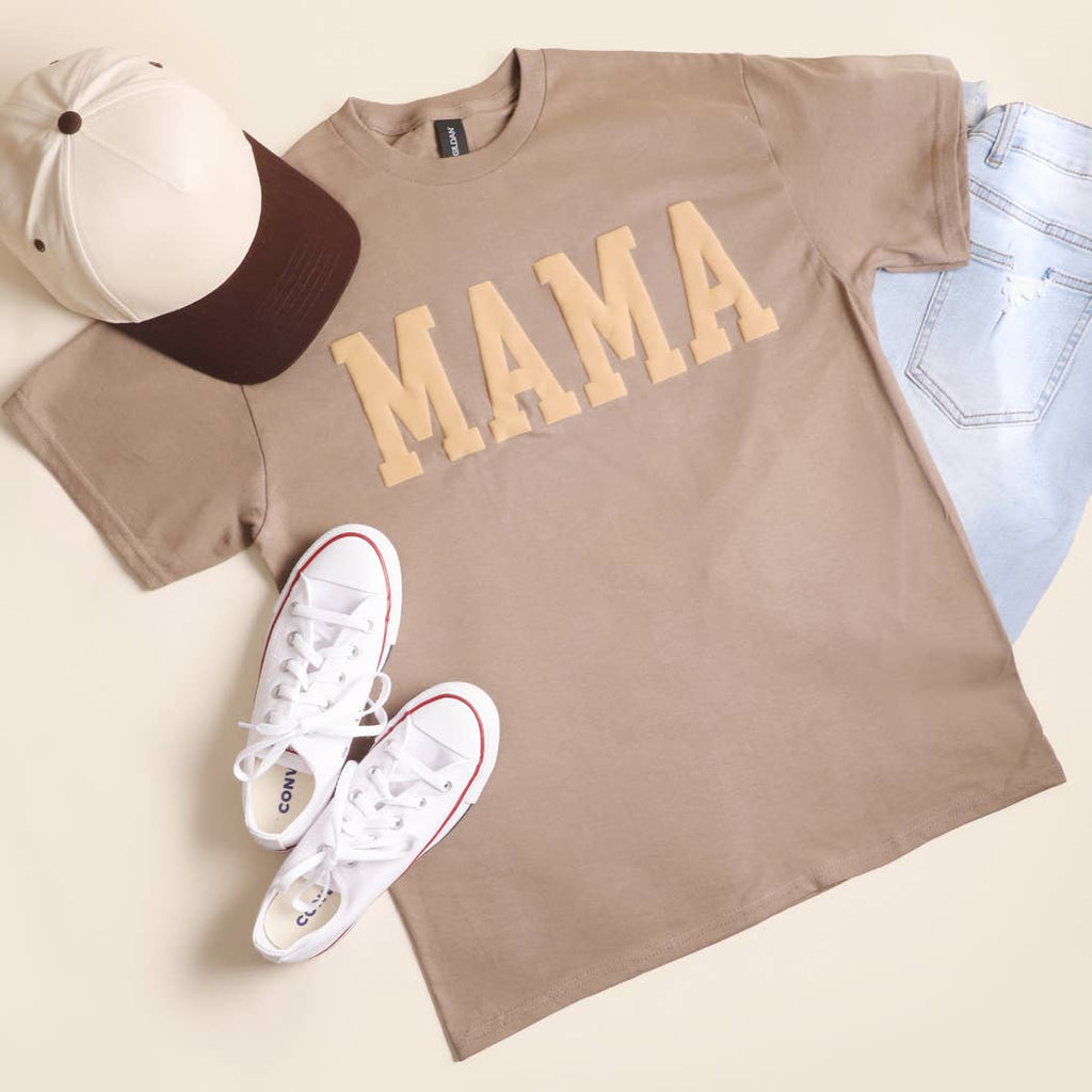 Fashion City - MAMA Puff & Gold Graphic Heavy Cotton T-Shirt