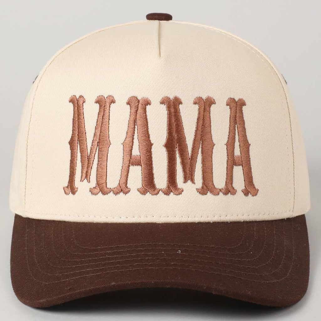 Fashion City - MAMA Typographic Design Embroidery Baseball Cap