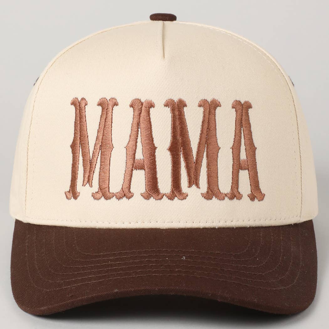 Fashion City - MAMA Typographic Design Embroidery Baseball Cap
