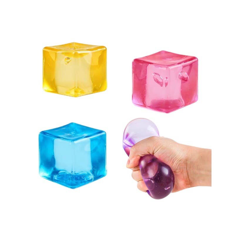 Eagle Crest Industries Inc. - High Clear Solid Cube Squishy Toy -  Fidget Stress Ball