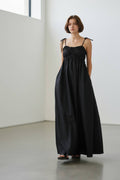 Smocked Bodice Cotton Maxi Dress