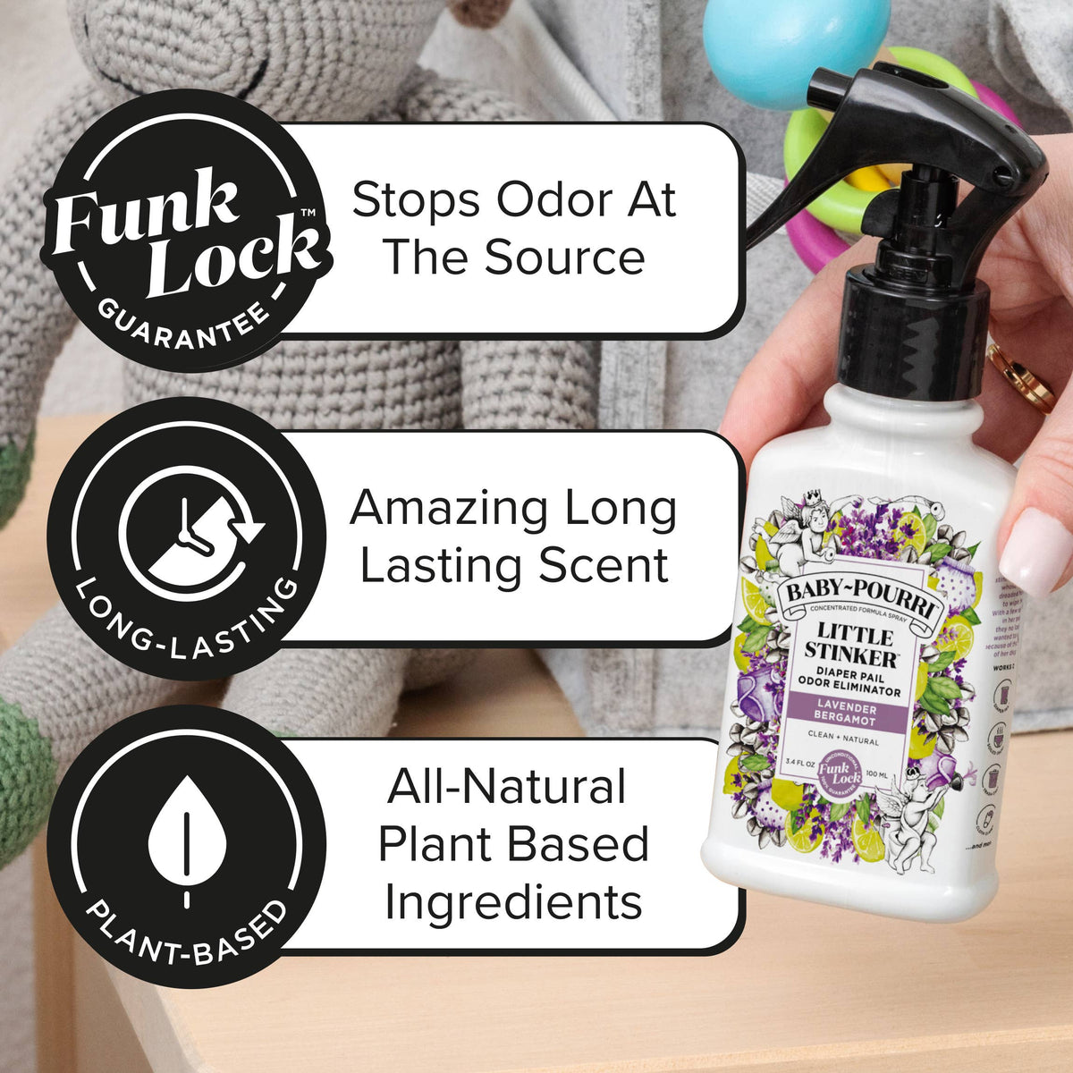 ~Pourri - Baby~Pourri Little Stinker Diaper Pail Odor Eliminator 3.4oz