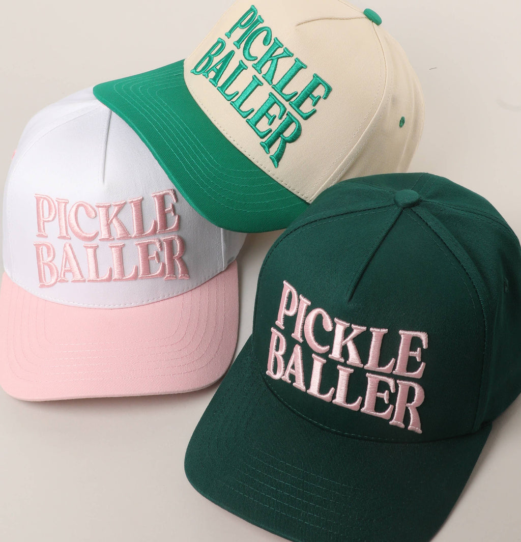 Fashion City - PICKLE BALLER 3D Letter Embroidery Two-Tone Trucker Hat