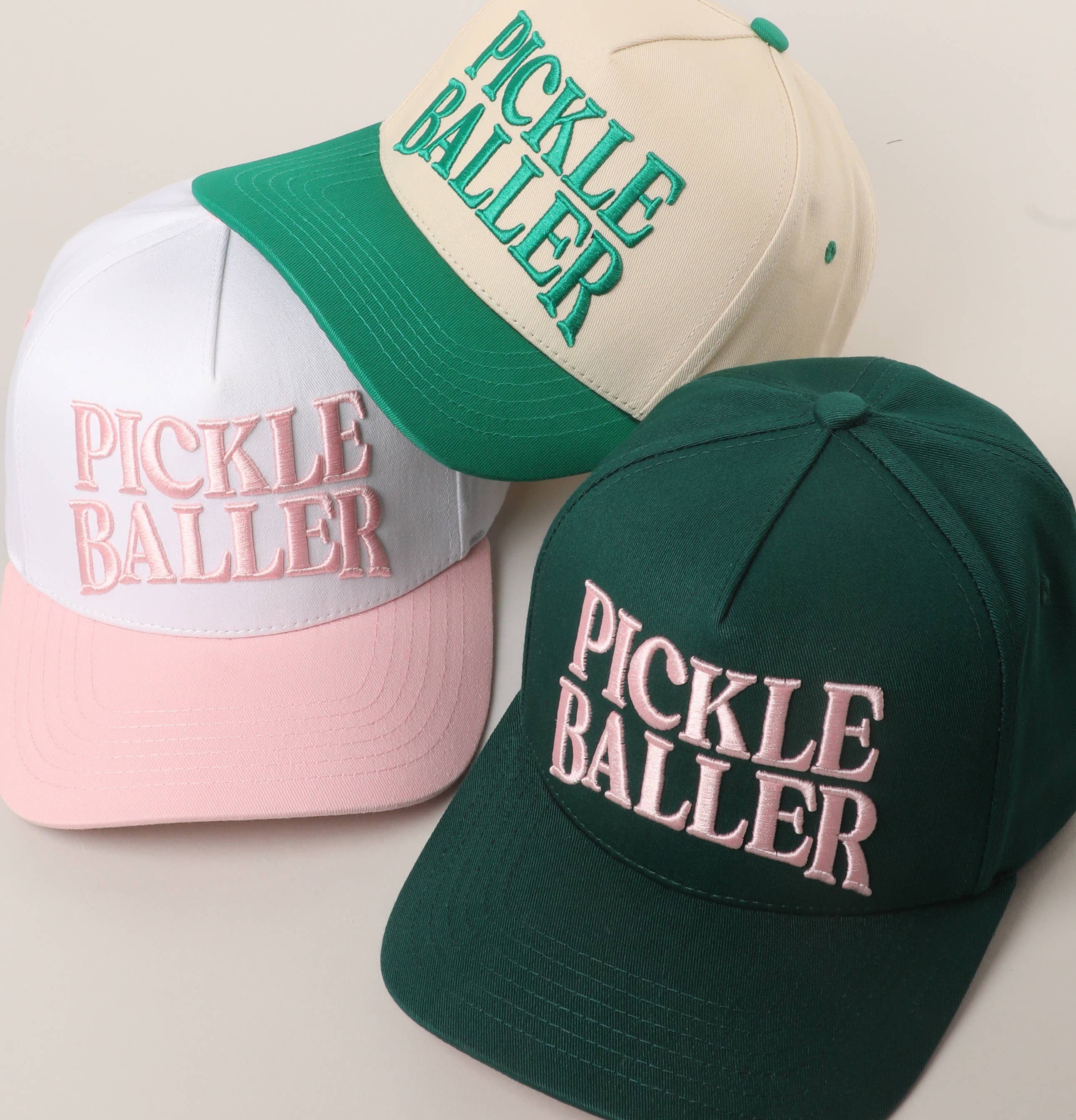 Fashion City - PICKLE BALLER 3D Letter Embroidery Two-Tone Trucker Hat