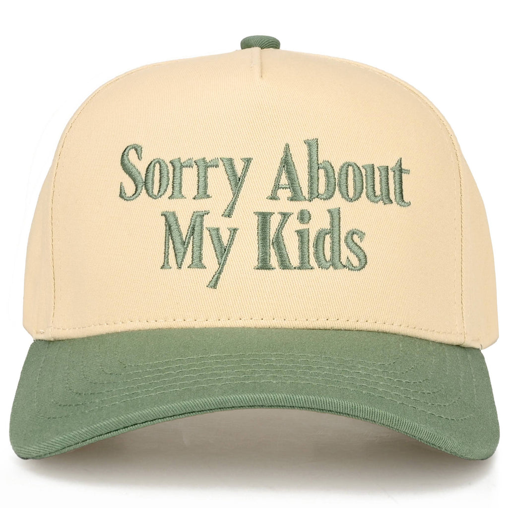 Hana - C.C SORRY ABOUT MY KIDS Letter Two Tone Trucker Hat