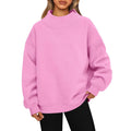 Suhkasana - Women's Oversized Mock Neck Fleece Pullover Sweatshirt