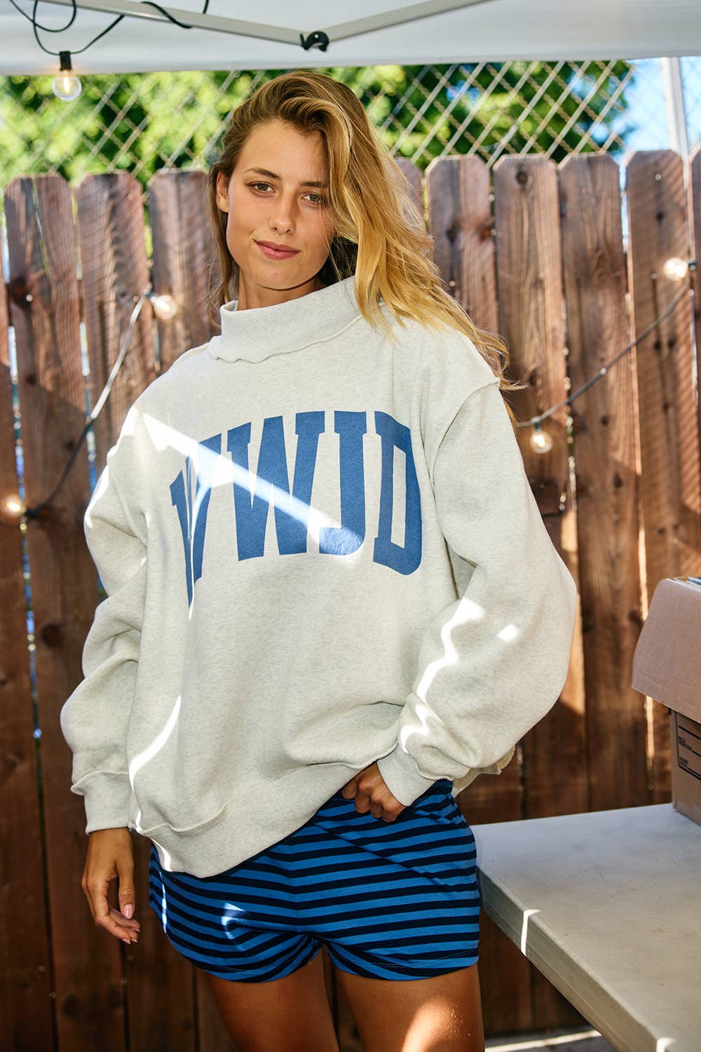 WWJD & AMEN' Reversible Mock Neck Sweatshirt