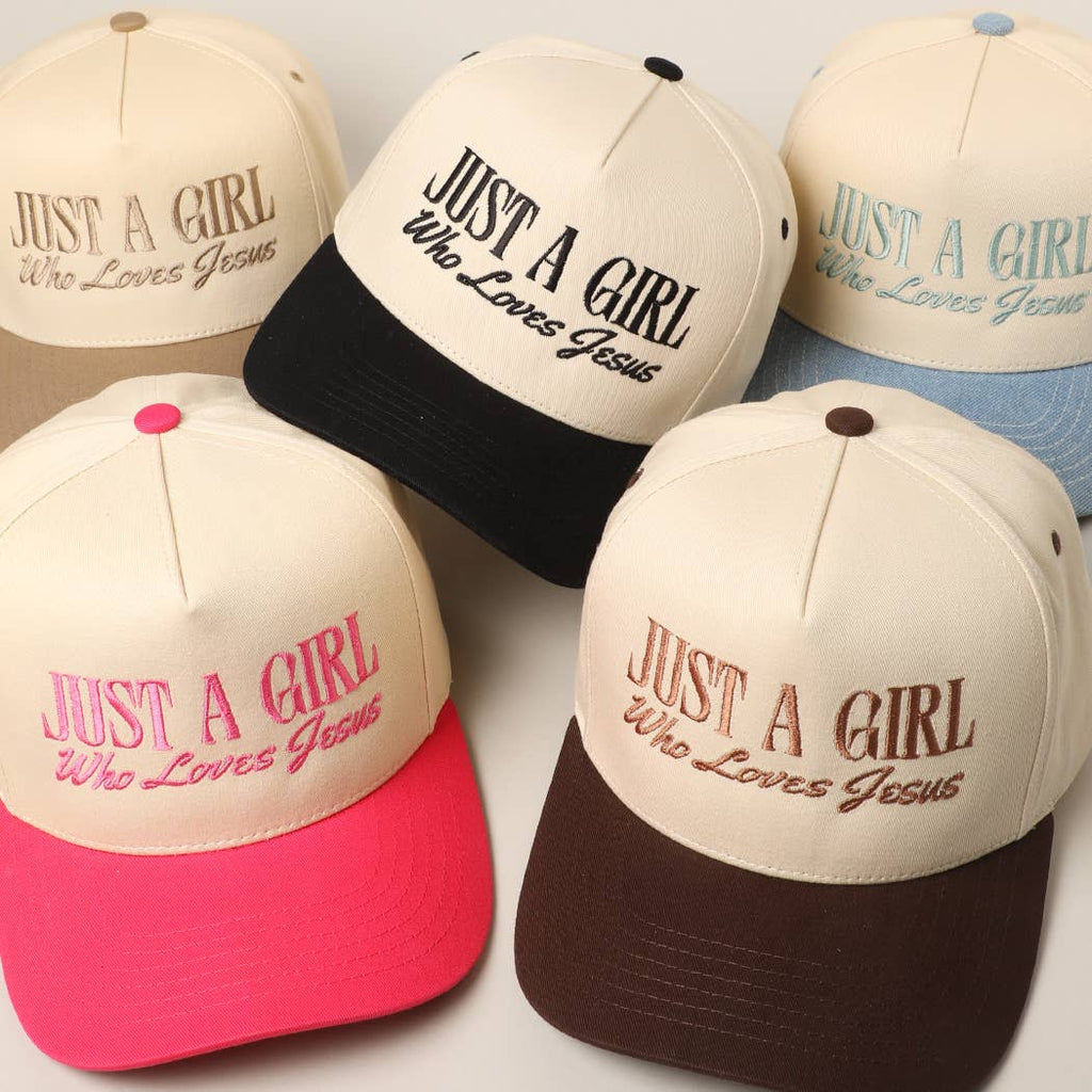 Fashion City - Just A Girl Who Loves Jesus Embroidery Trucker Hat