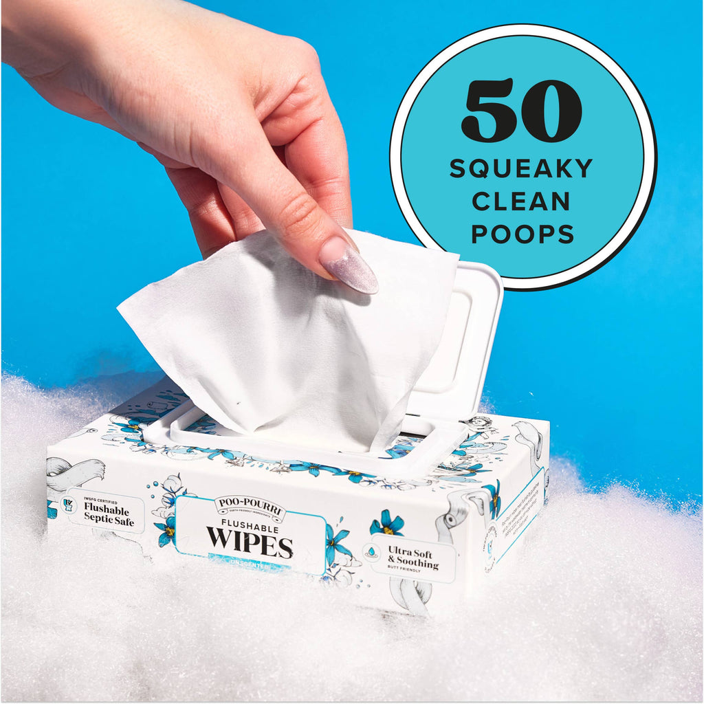 ~Pourri - Unscented Poo~Pourri Flushable Wipes 50ct, Single Packs