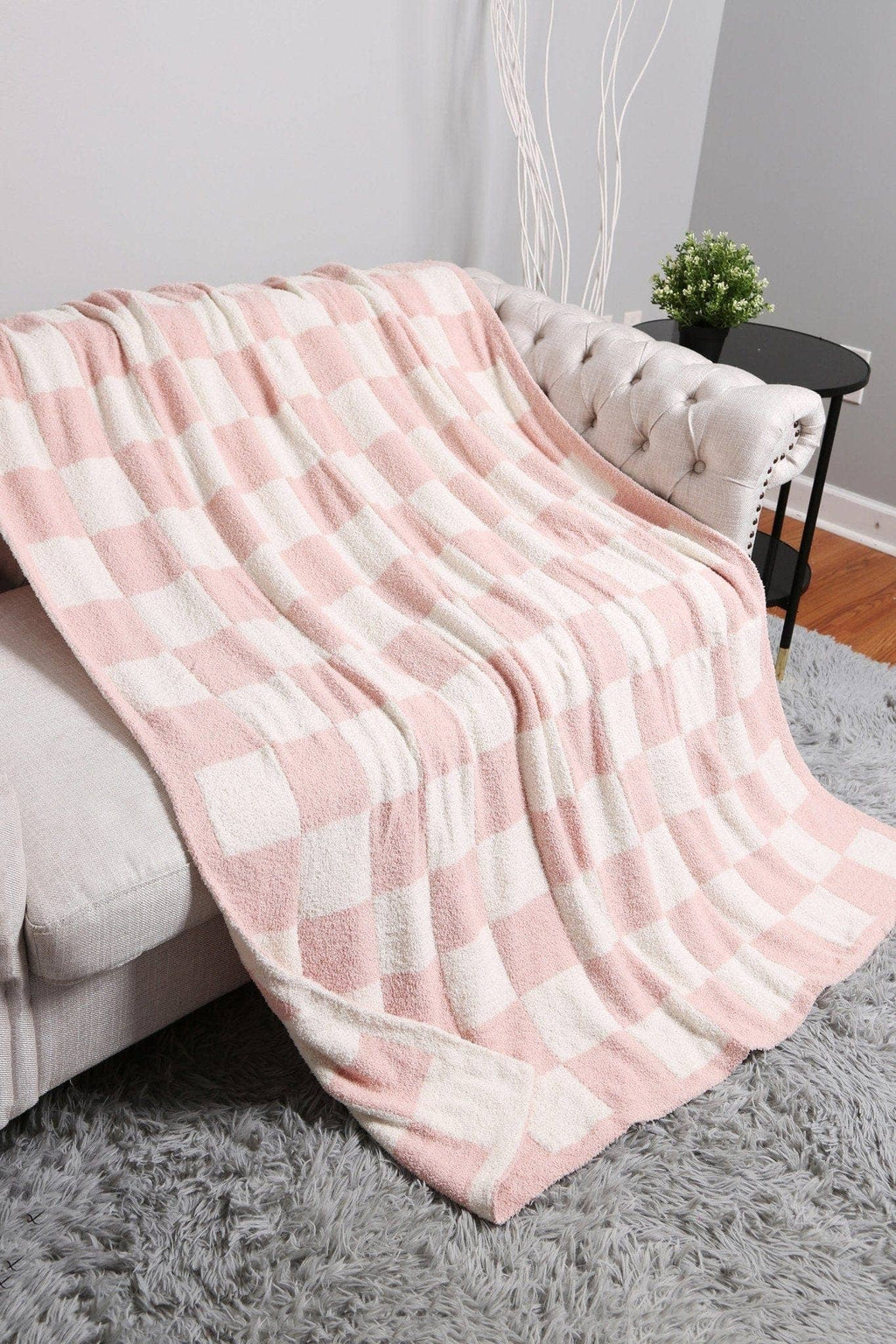 MiMi Wholesale - JCL4316 Super Lux Checkered Throw Blanket
