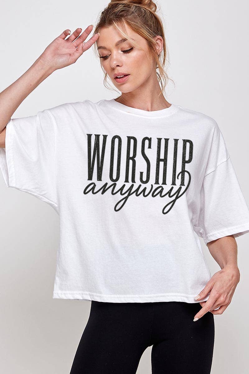 Worship Anyway Graphic Relaxed Crop Top