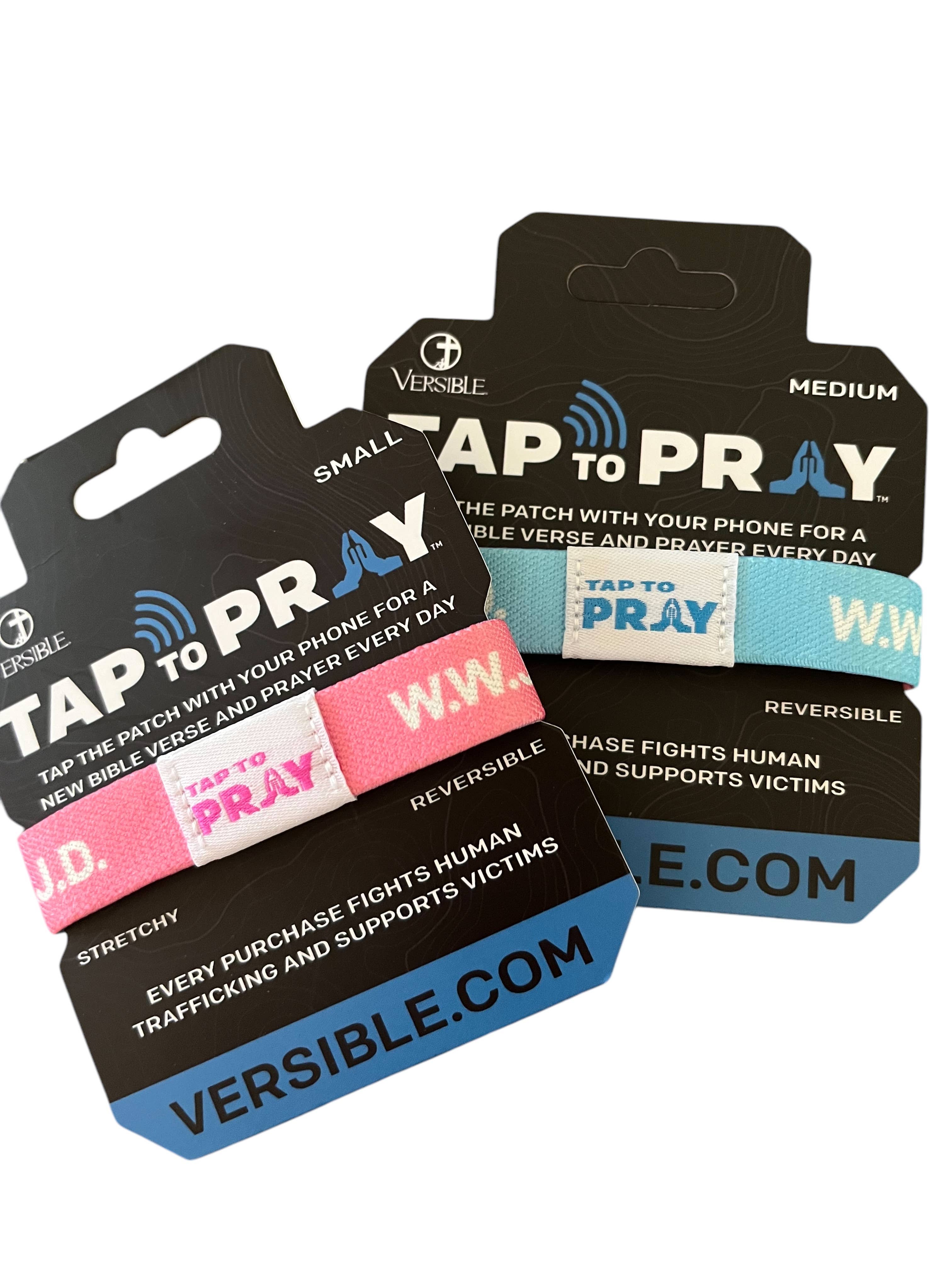 Versible - Tap To Pray™ Wristbands - Blue & Pink WWJD