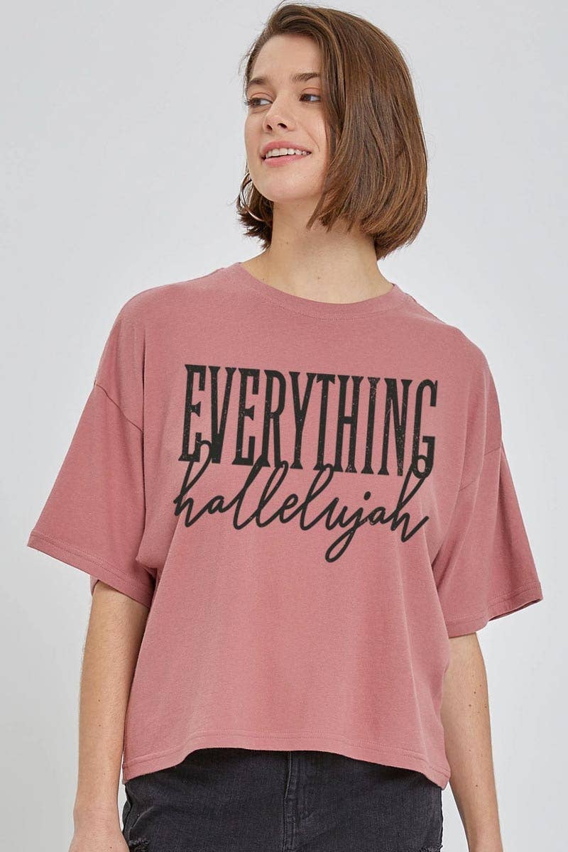 Everything Hallelujah Graphic Relaxed Crop Top