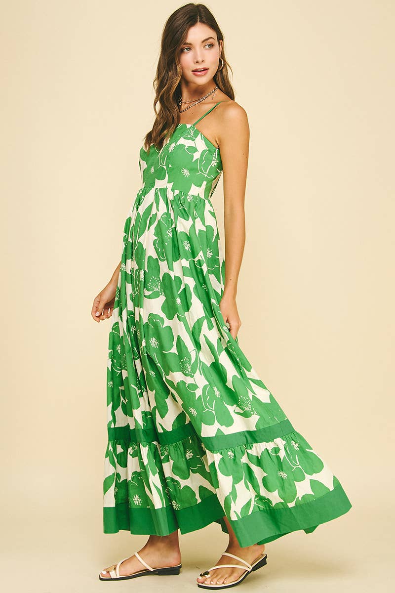 FLORAL TIERED MAXI DRESS - 6658D