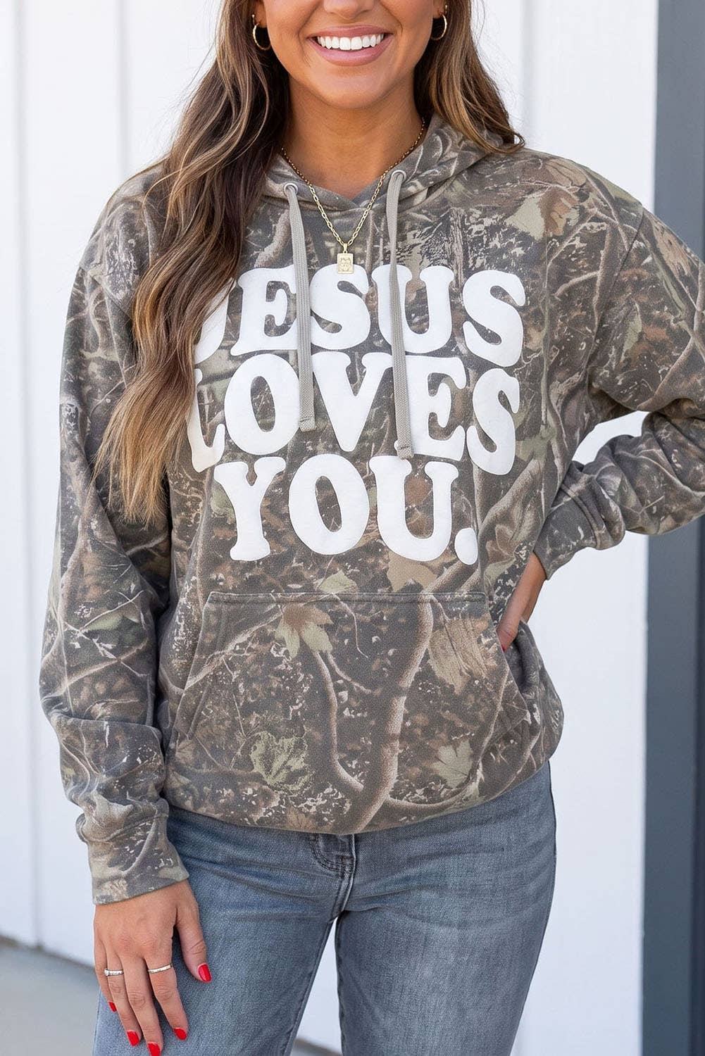 LA Society - LAS Wetsern Camouflage Jesus Loves You Hoodie (S-XL)