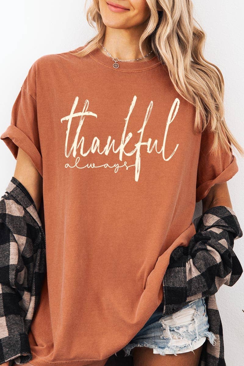 COLORBEAR - Thankful Graphic Garment Dyed Tee