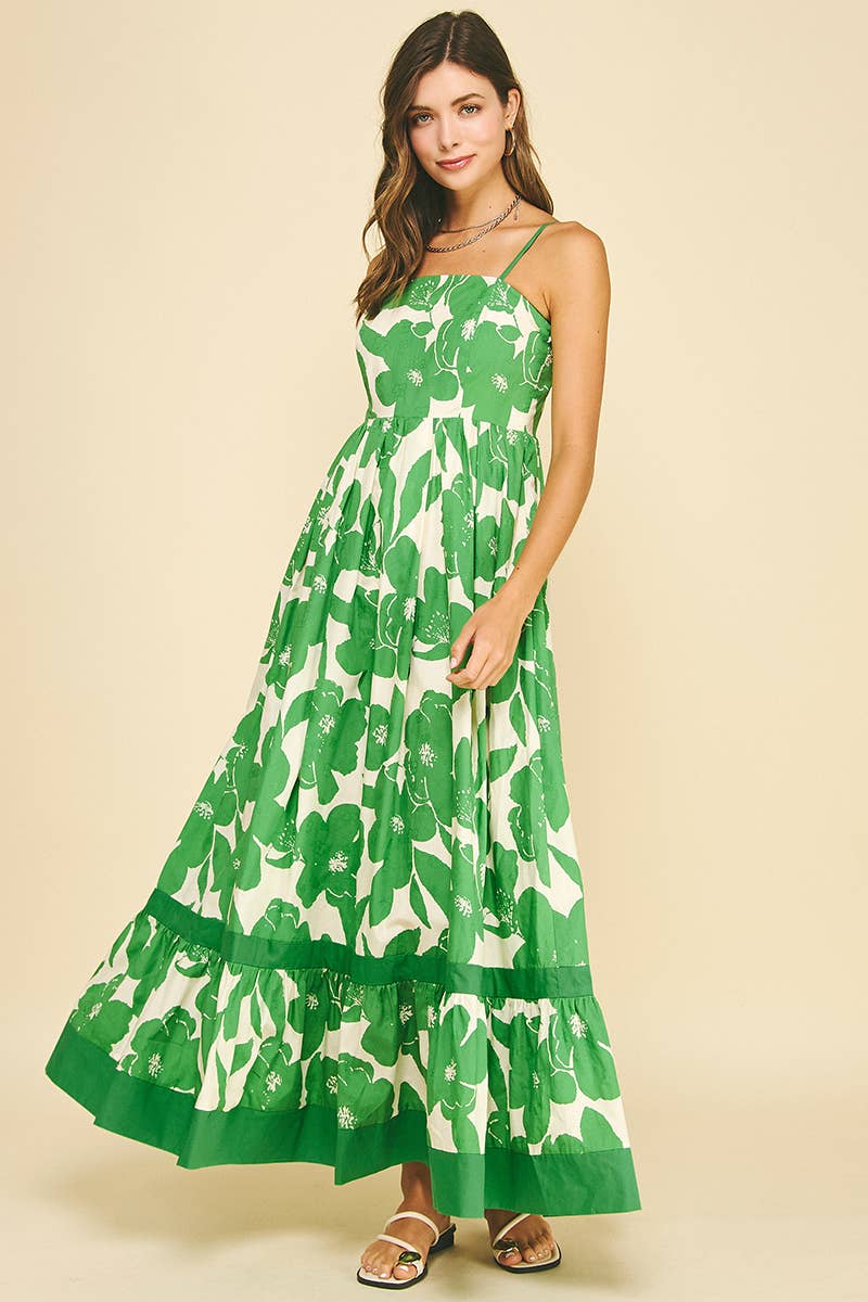 FLORAL TIERED MAXI DRESS - 6658D