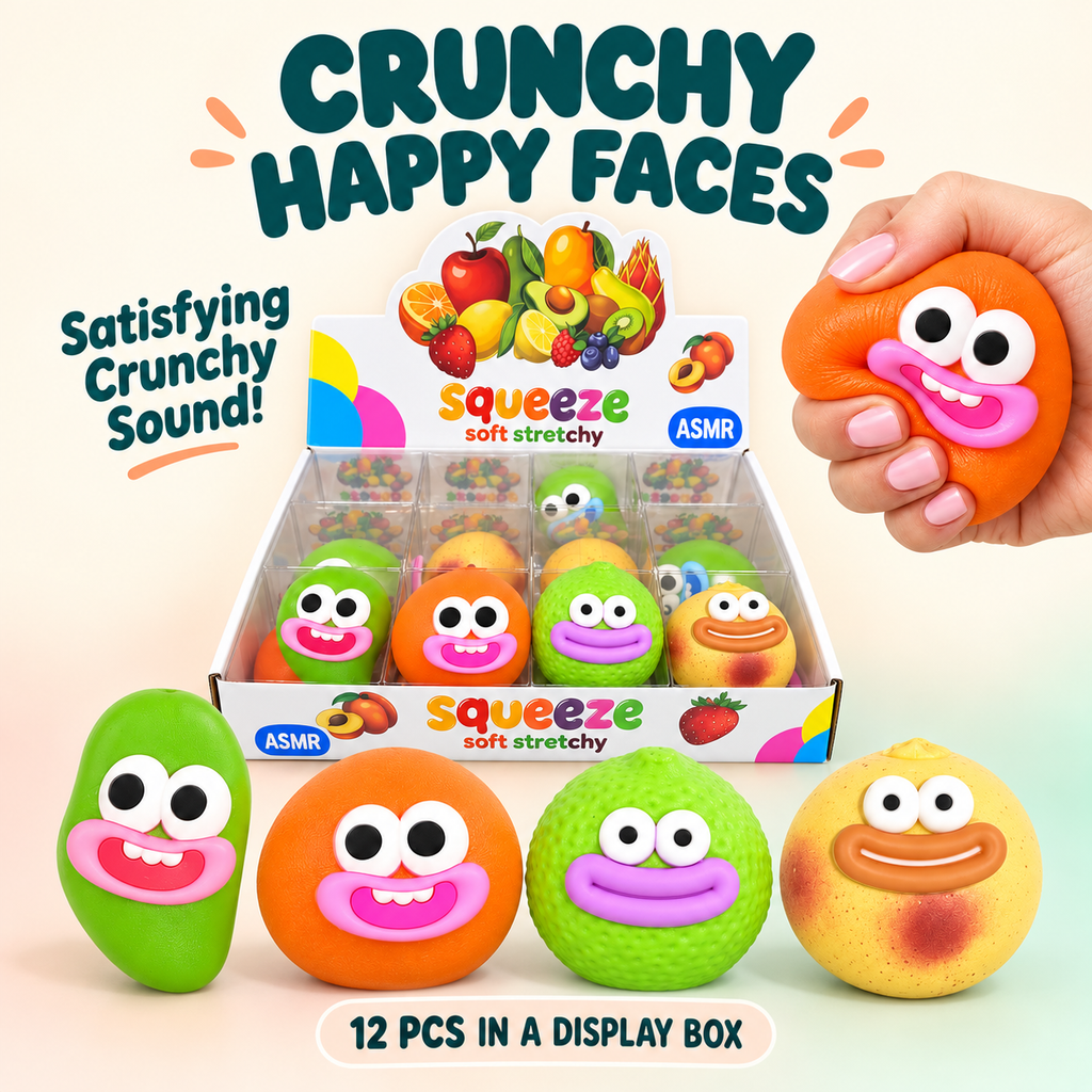 GS Wholesale (Formerly Known as Gypsy Soul) - Crunchy Happy Faces Fruit ASMR Squishies
