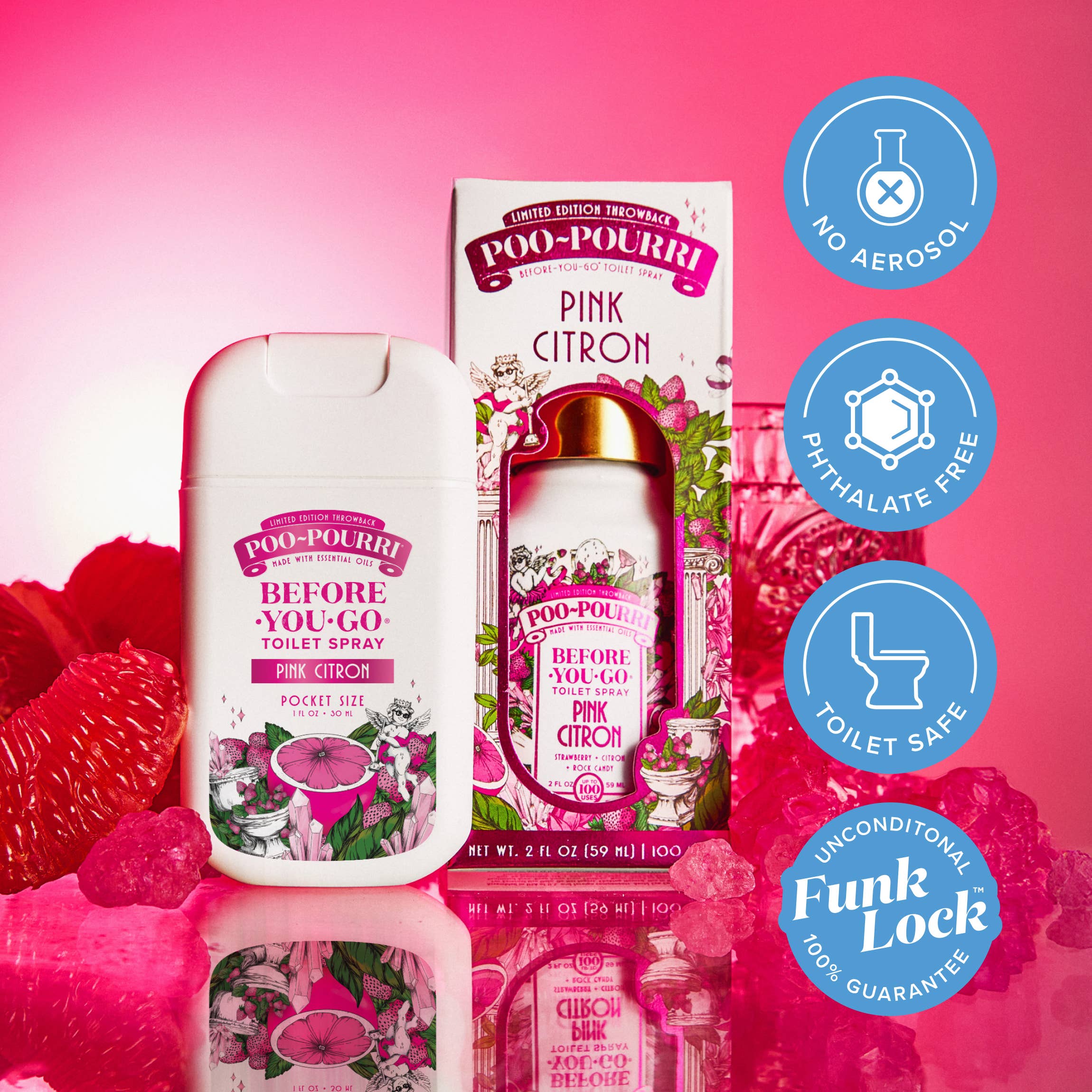 ~Pourri - Poo~Pourri Pink Citron 1oz Pocket Sprayer, Pouched