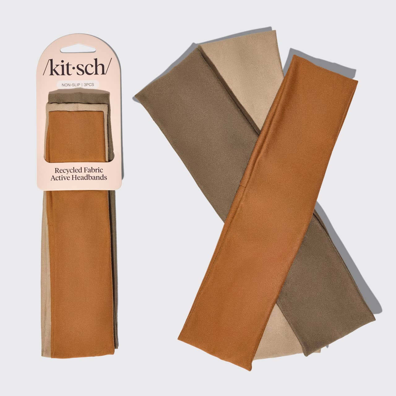 KITSCH - Recycled Fabric Active Headbands 3pc Set- Sedona