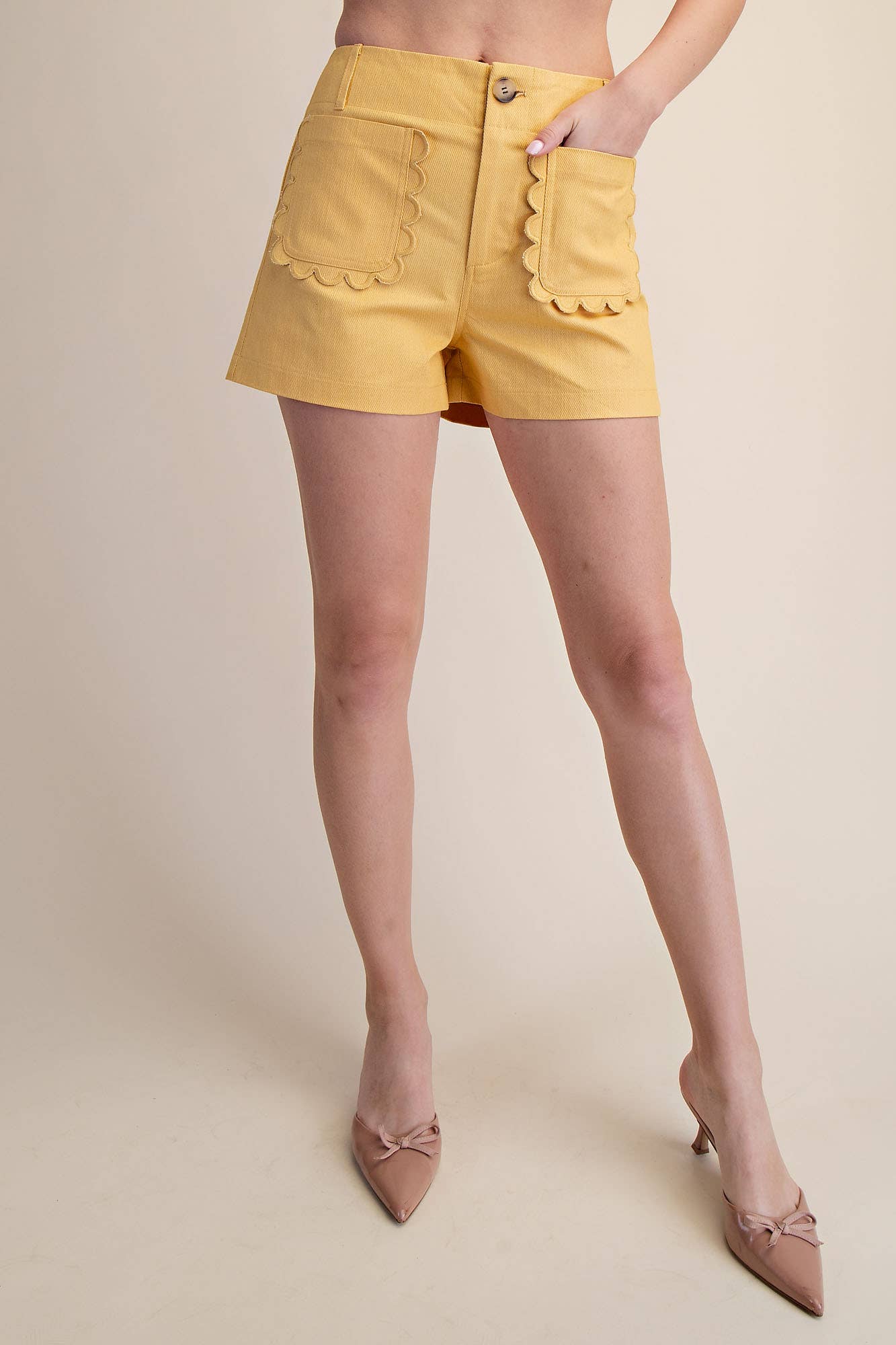 Glam - Scallop Detail Pocket Colette Shorts