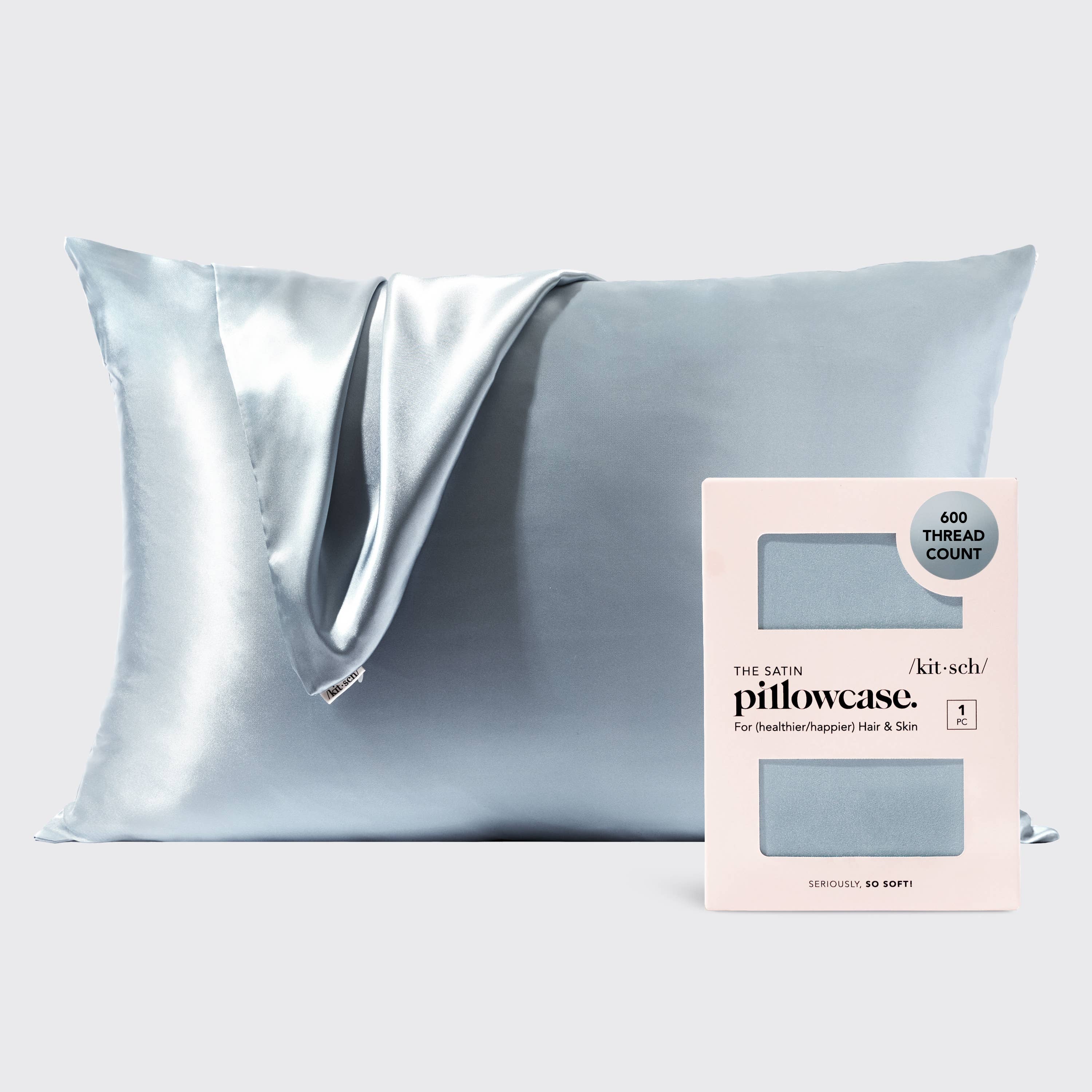 KITSCH - Satin Pillowcase Standard - Haze Blue