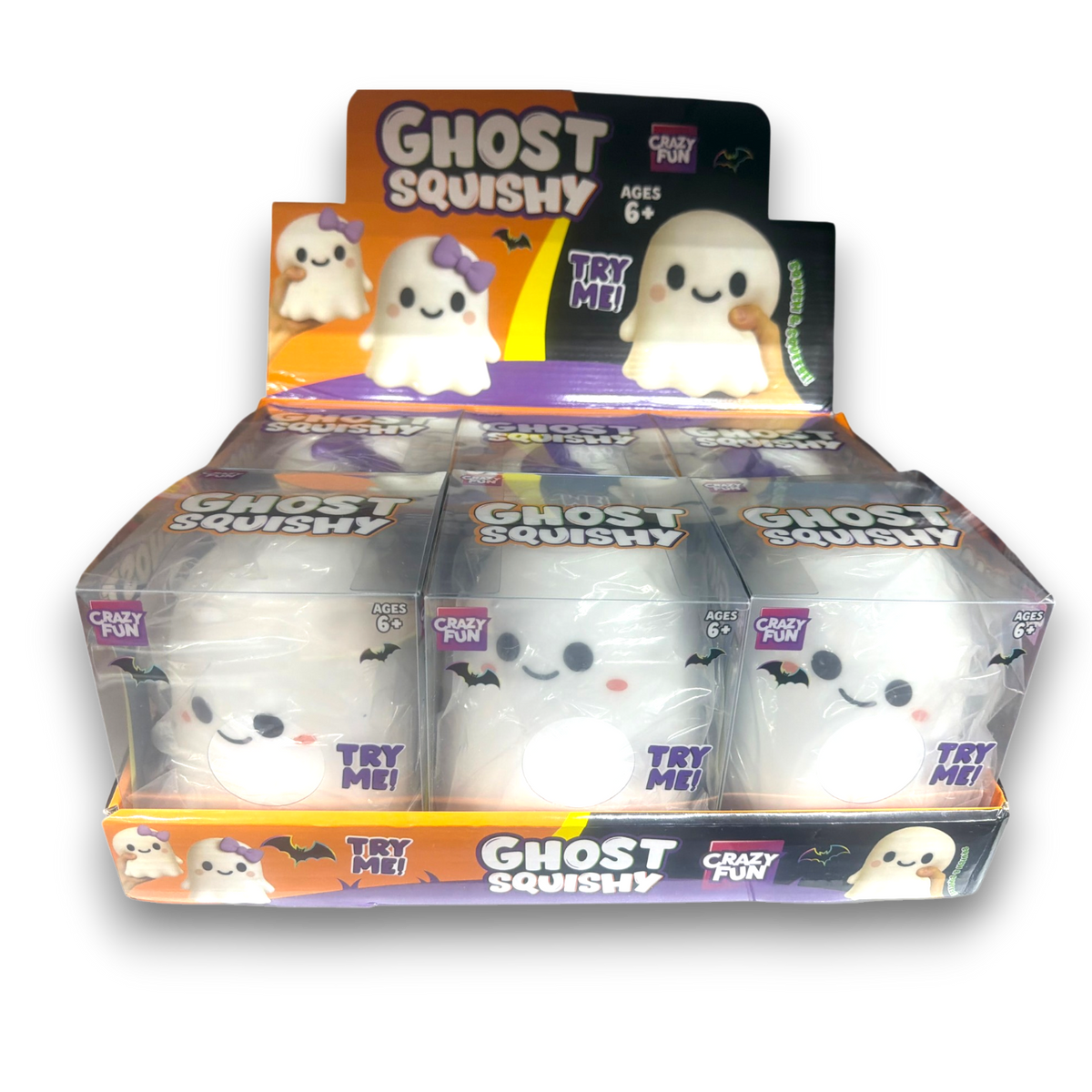 K & S WHOLESALE INC - Jumbo Ghost Squishy  6CT PDQ
